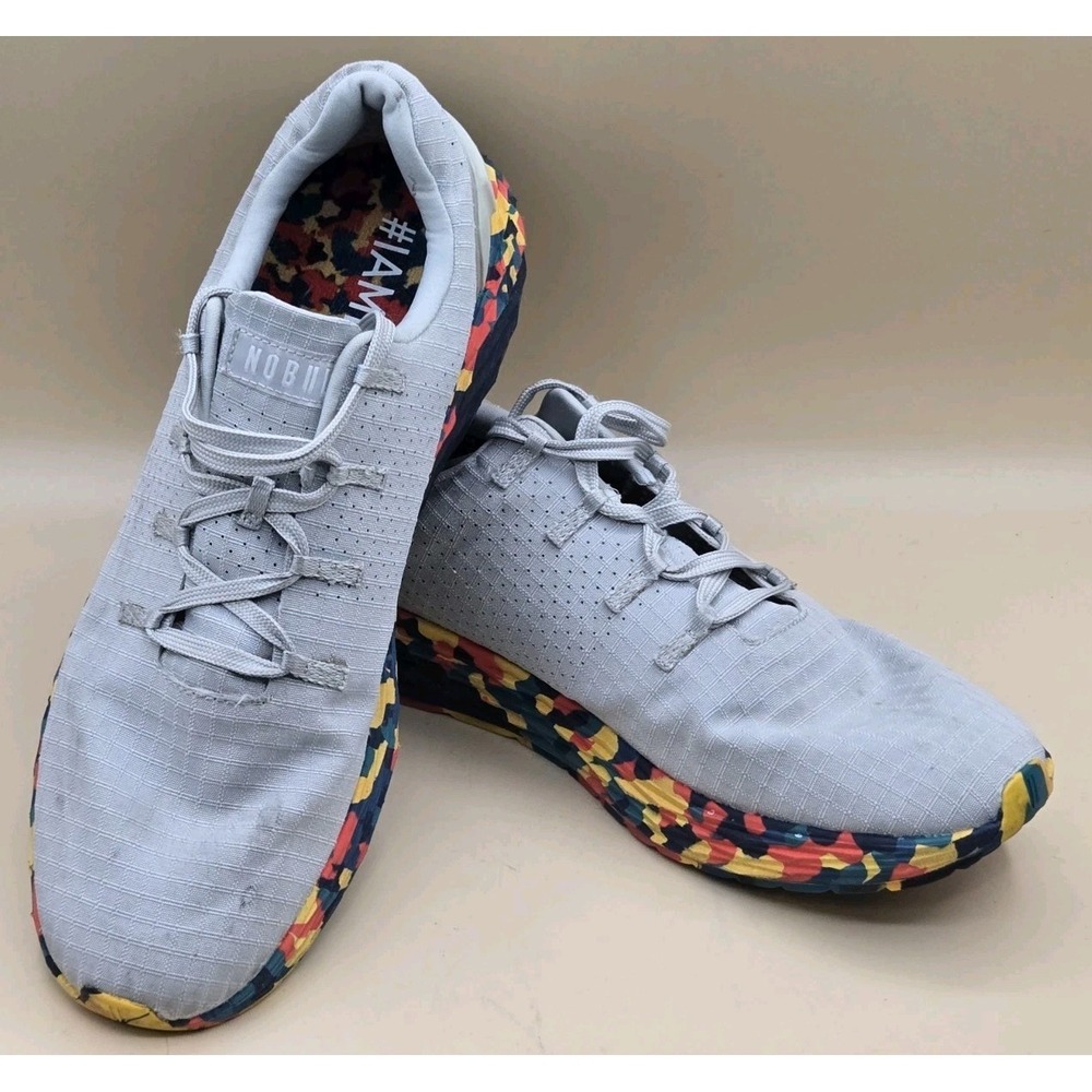 NOBULL Light Gray Training Shoes with Multicolor Camo Outsole